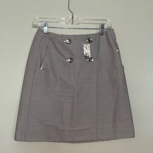 The Limited Striped Zipper Skirt White and Navy Size 2